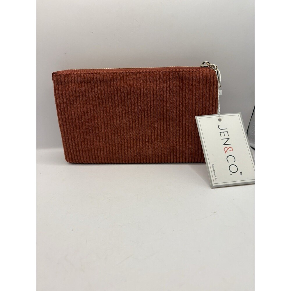 Jen & Co. Riley Vegan Bag Purse Rust Colored Corduroy NWT Missing Strap